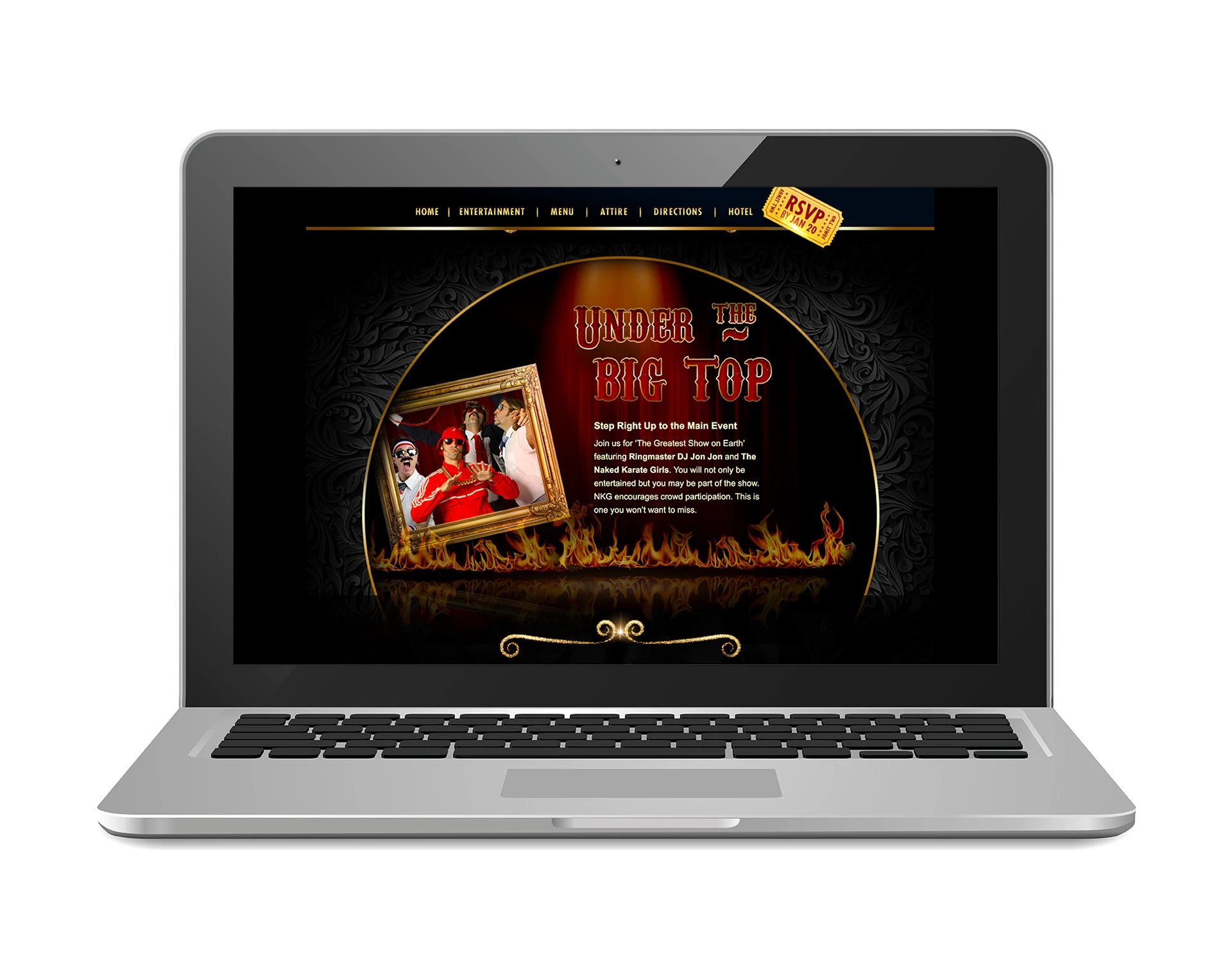 2 An image of a parallax website design on a laptop