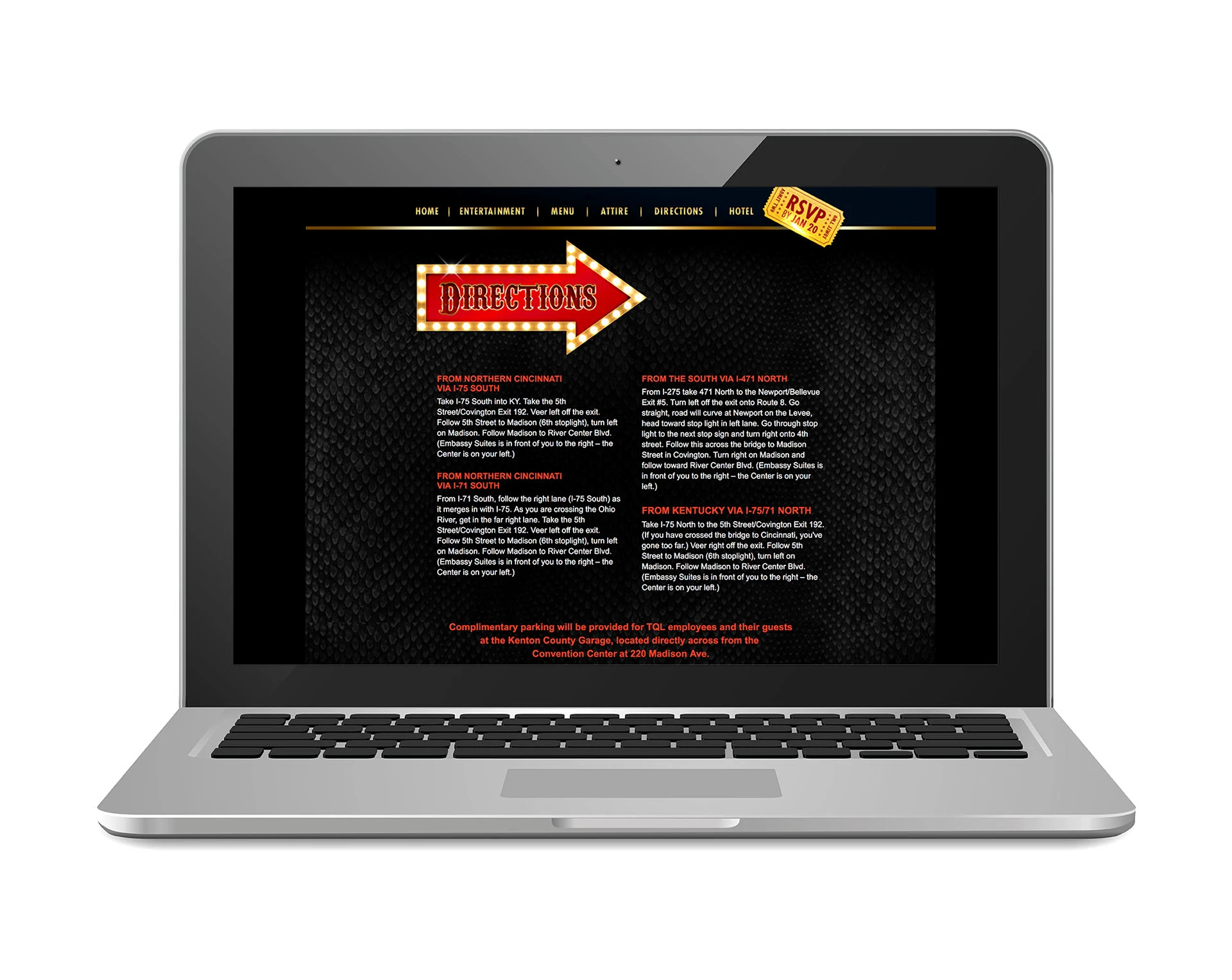 5 An image of a parallax website design on a laptop