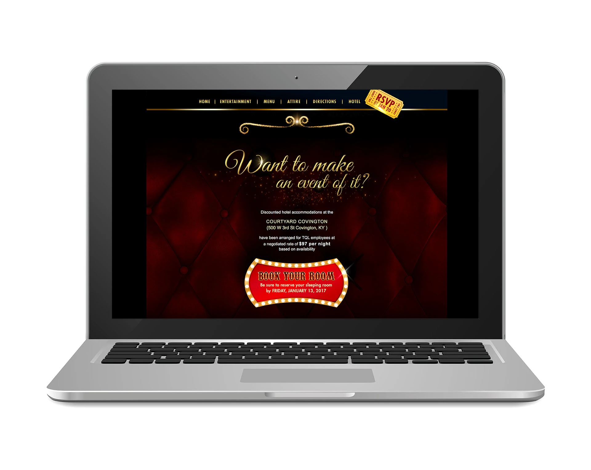 6 An image of a parallax website design on a laptop