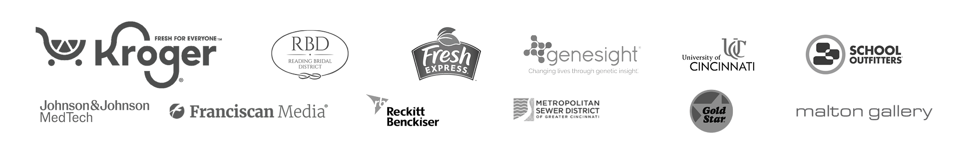 Slide image showing logos of design clients
