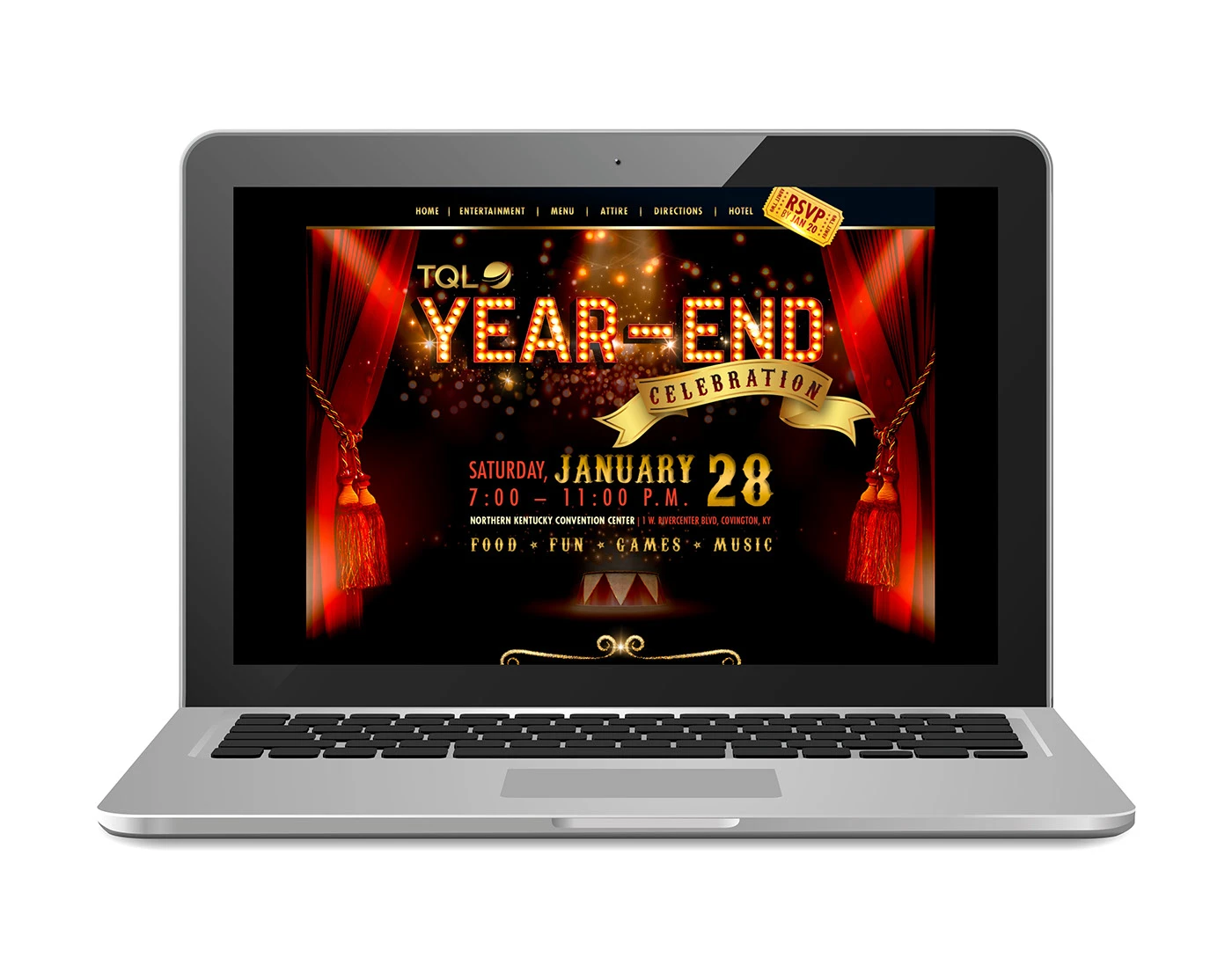Parallax_YearEnd2016 An image of a parallax website design on a laptop