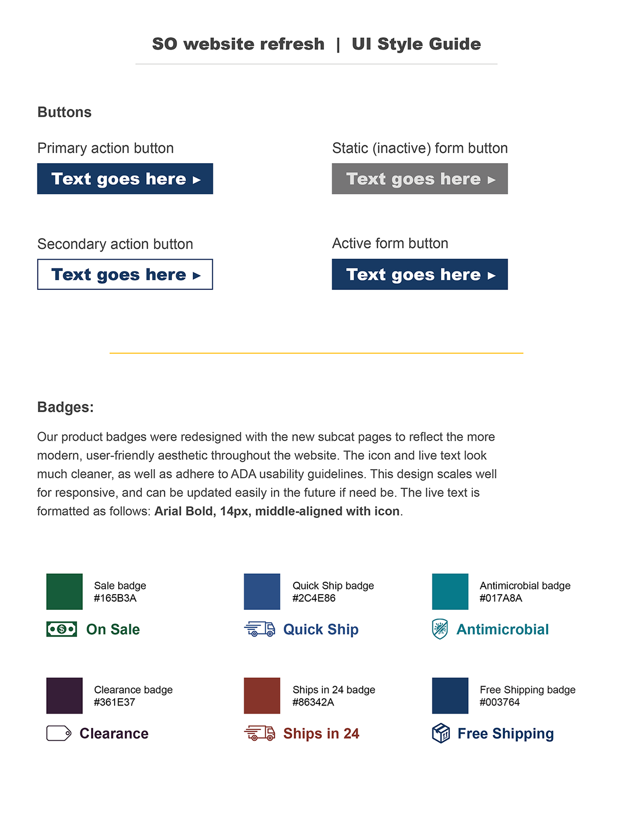 A style guide for the upgraded components on the website.